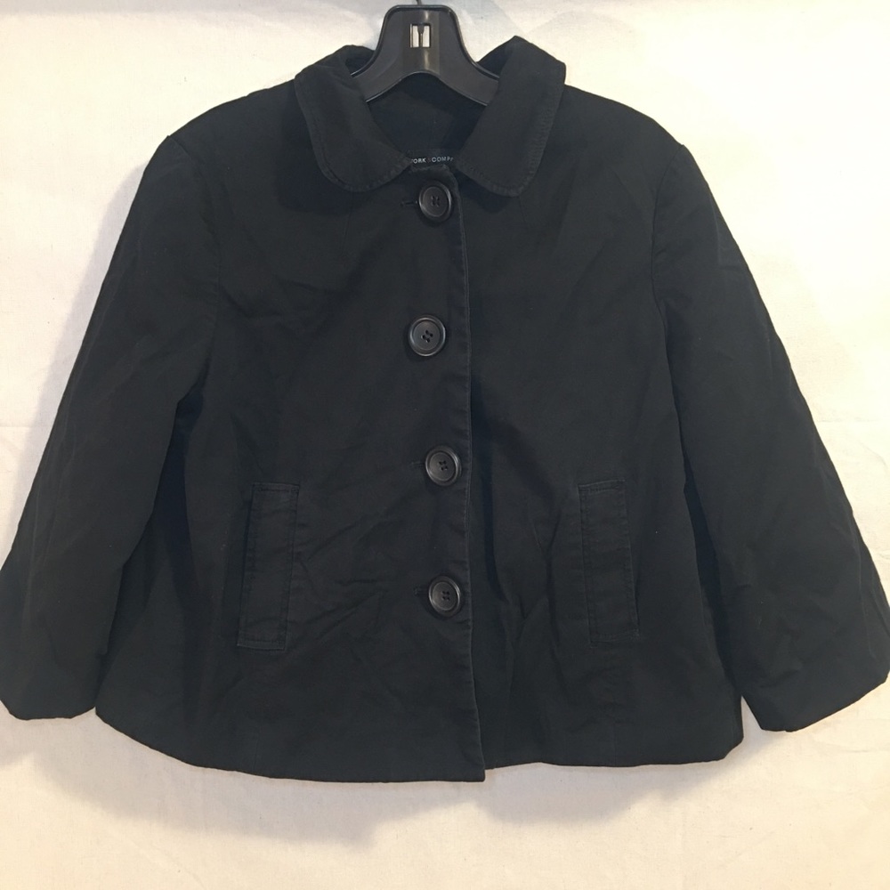 New York & Co Cropped 3/4 Sleeve Jacket Med Black
